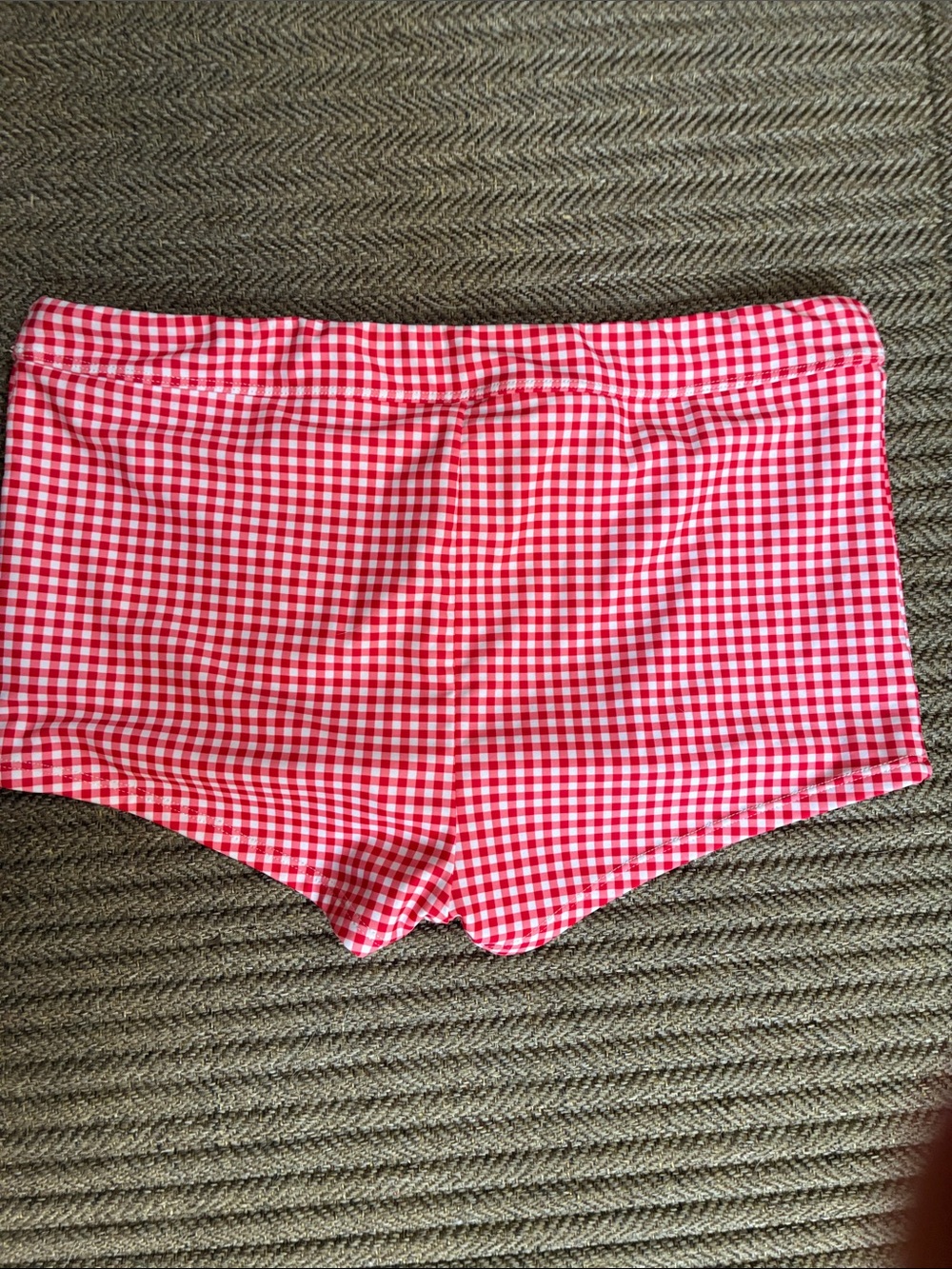 No Boundaries Red Gingham Swim bathing suit short bottoms small 4 6 S - Picture 3 of 5